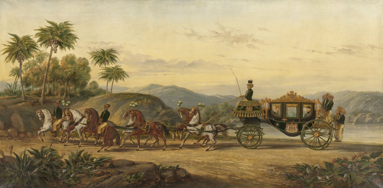 Die Kutsche von Mangkoe Nagoro IV, ca. 1870 von Pieter Alardus Haaxman