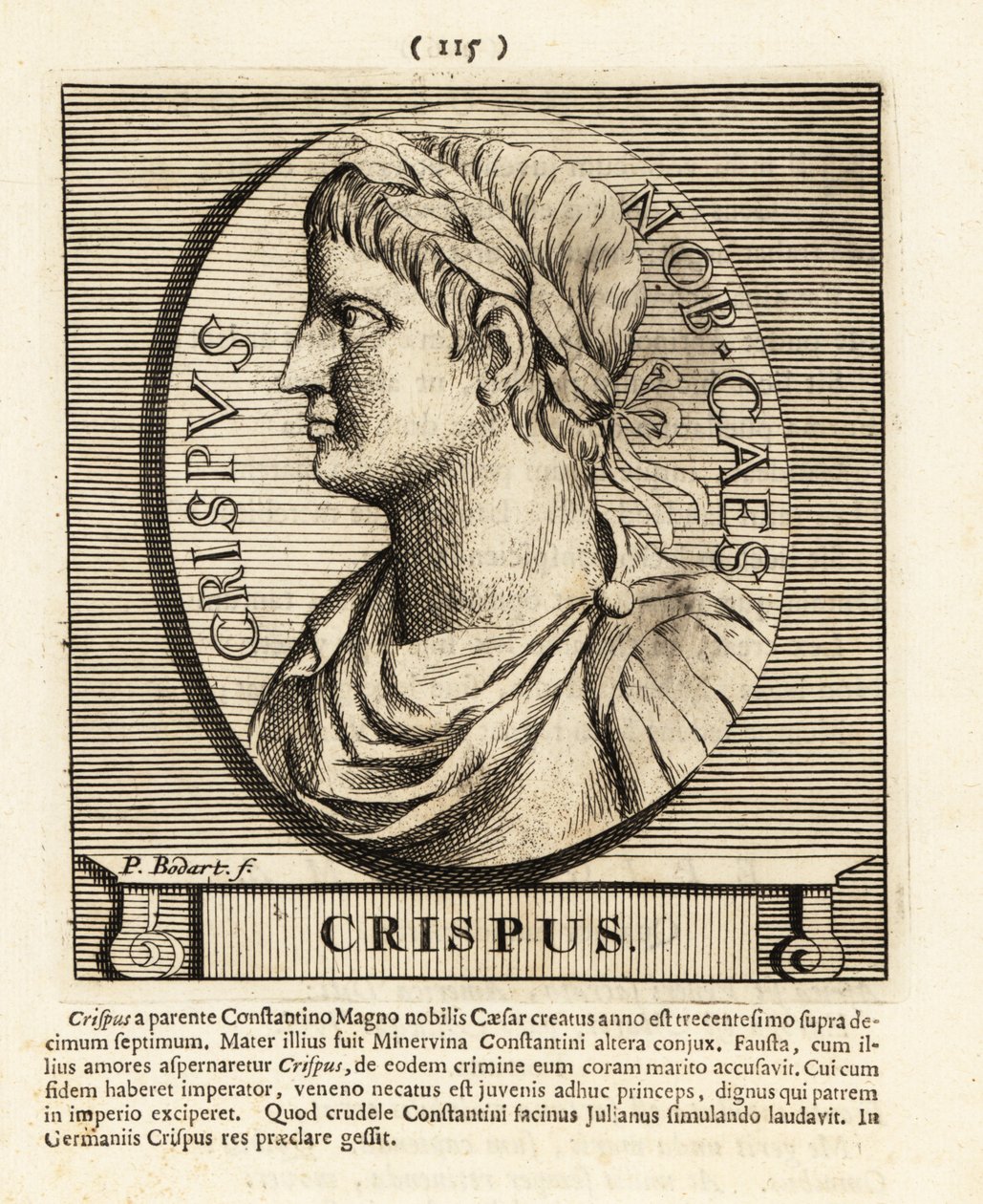 Flavius Julius Crispus, Sohn des römischen Kaisers Konstantin der Große, 1724 von Pieter Bodart