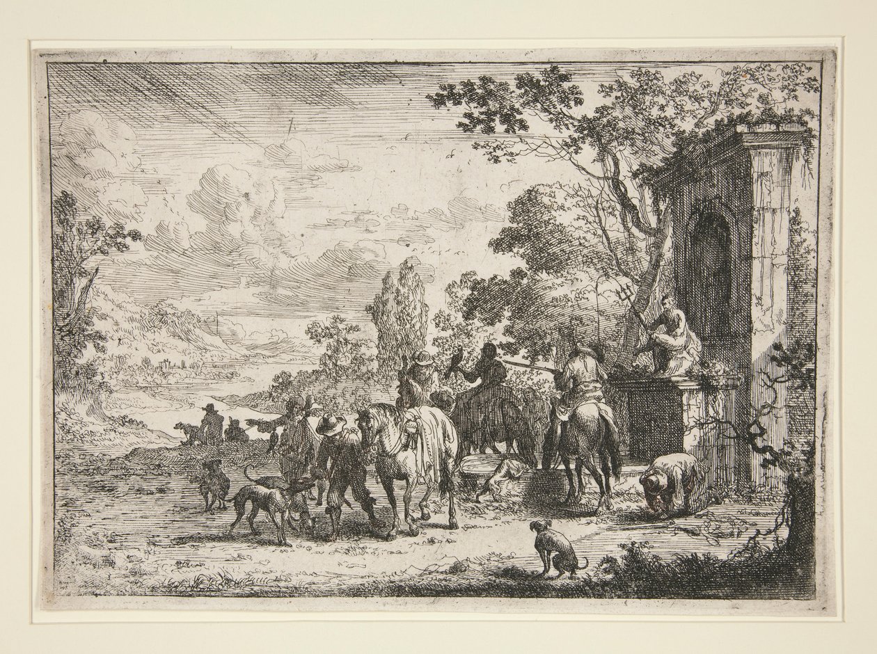 Der ruhende Sportler nahe dem Neptunbrunnen von Pieter Bout