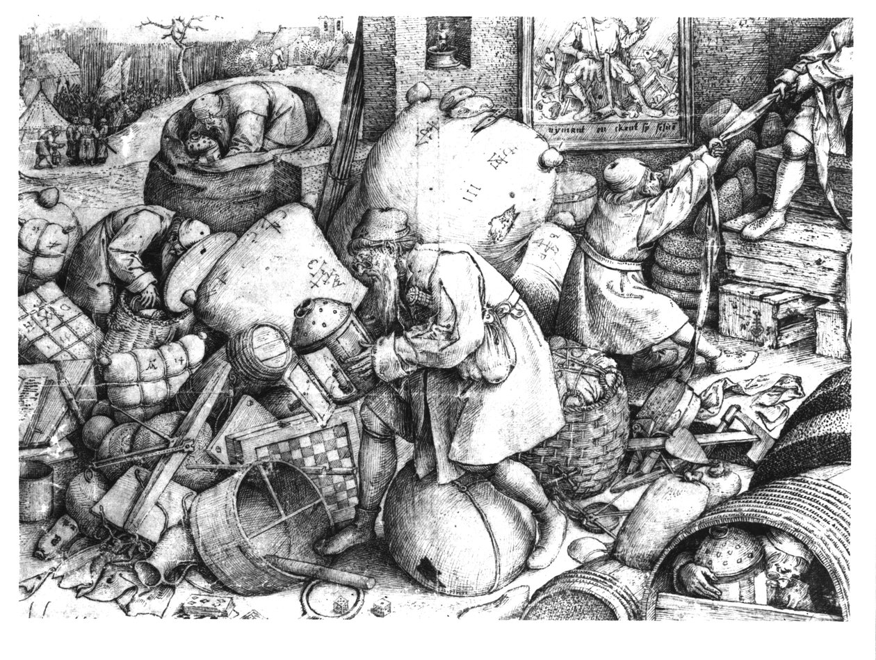 Jedermann, graviert von Hieronymus Cock, ca. 1558 von Pieter Bruegel the Elder