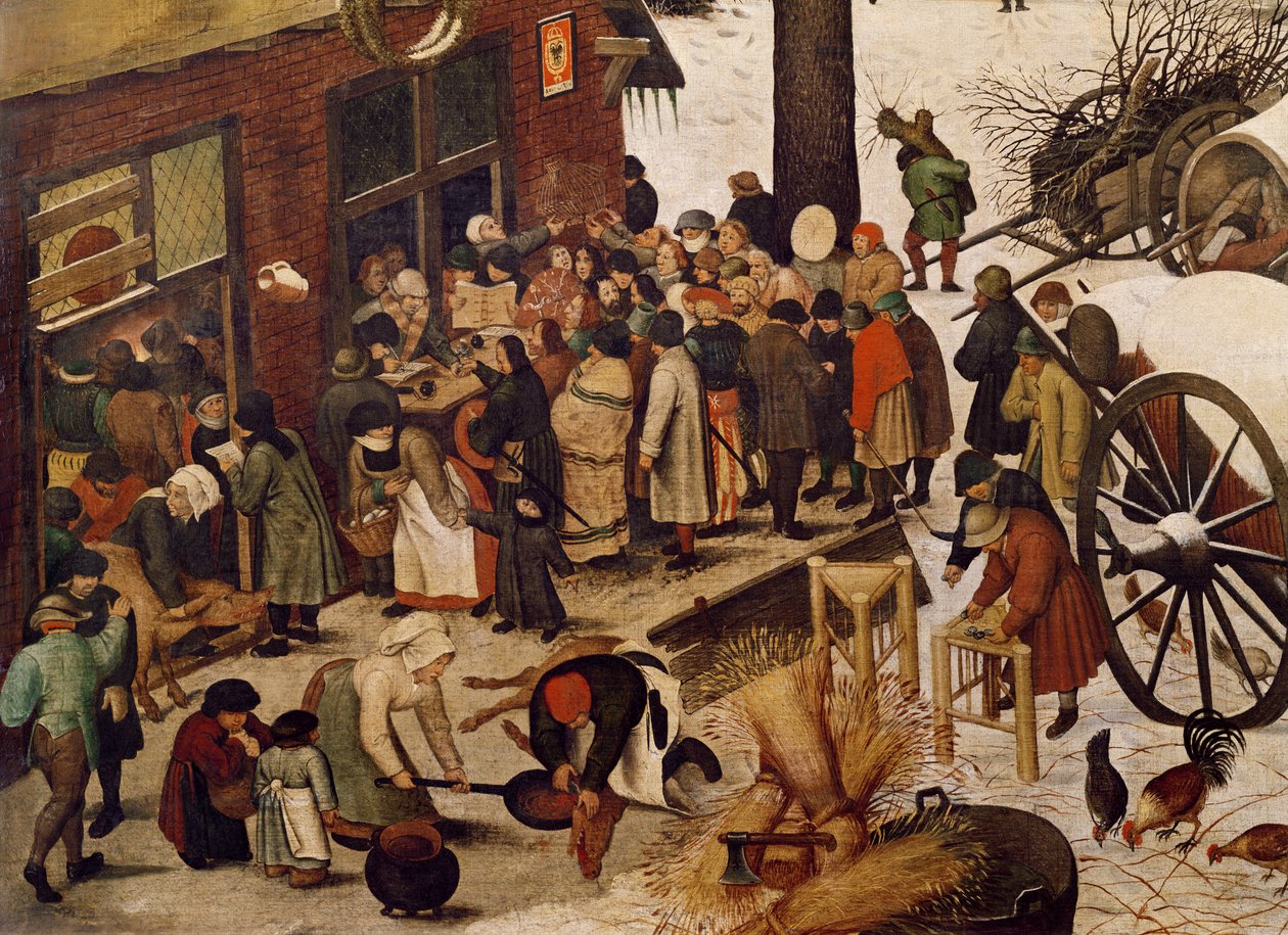Die Volkszählung in Bethlehem (Detail) von Pieter Bruegel the Elder