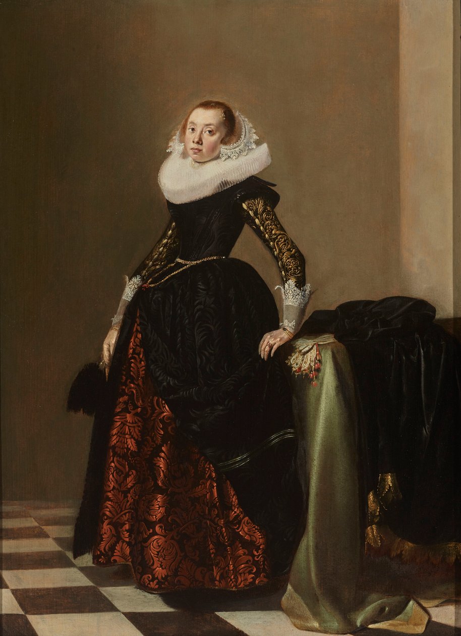 Porträt einer reich gekleideten jungen Frau, ca. 1630 von Pieter Codde