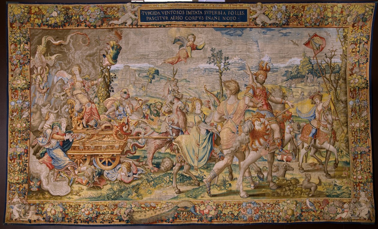 Flämischer Wandteppich. Serie Die sieben Todsünden: Eitelkeit. Zeichner Pieter Coecke van Aelst. Atelier von Brüssel. Ca. 1542-1544 von Pieter Coecke van Aelst