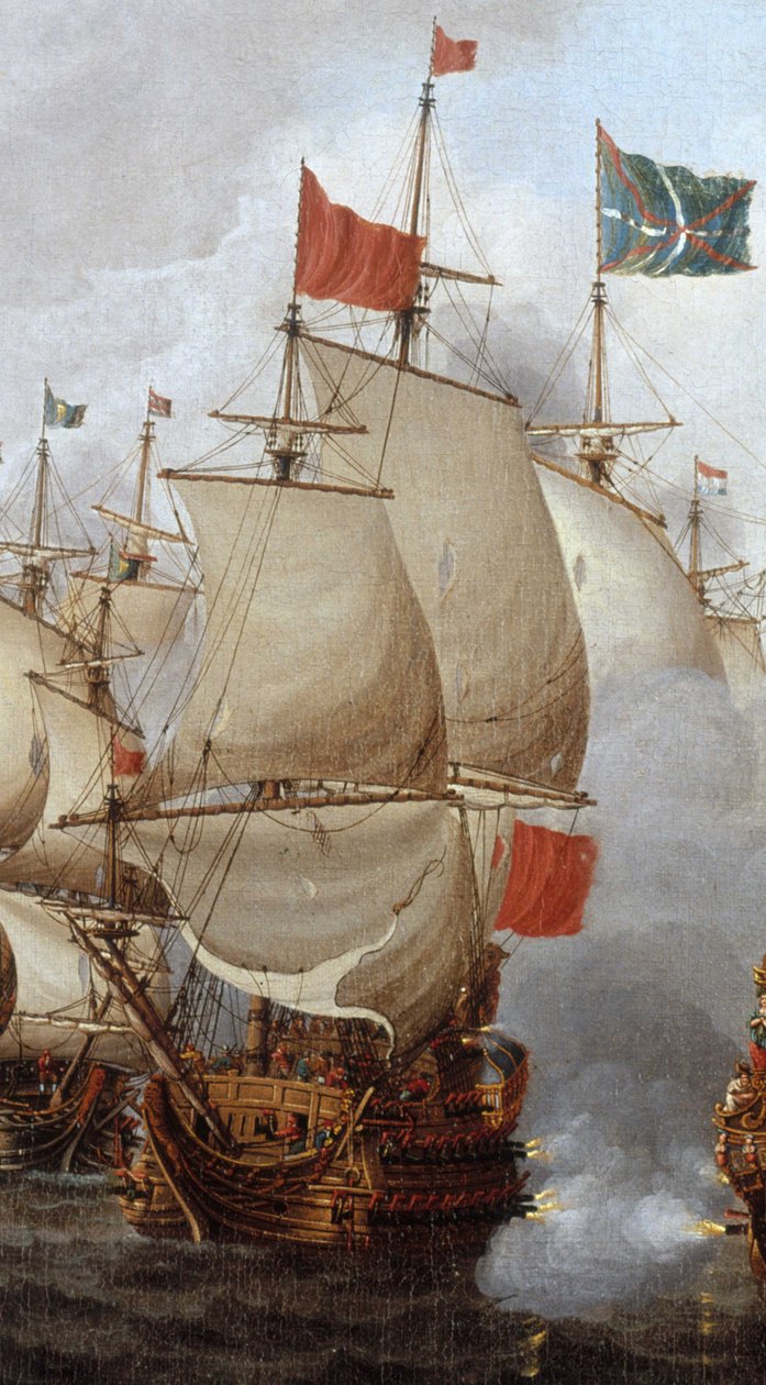 HMS Royal Oak (1664) - Der Vier-Tage-Kampf, 1.-4. Juni 1666 (beschnitten) von Pieter Cornelisz van Soest