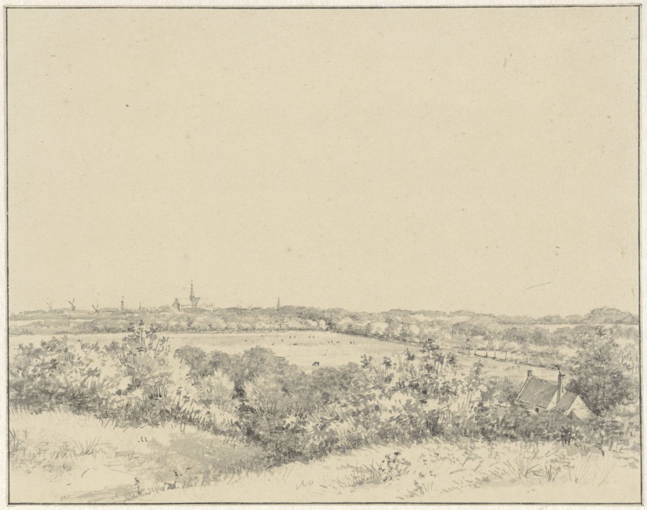 Ansicht von Haarlem, von den Dünen aus gesehen von Pieter Ernst Hendrik Praetorius