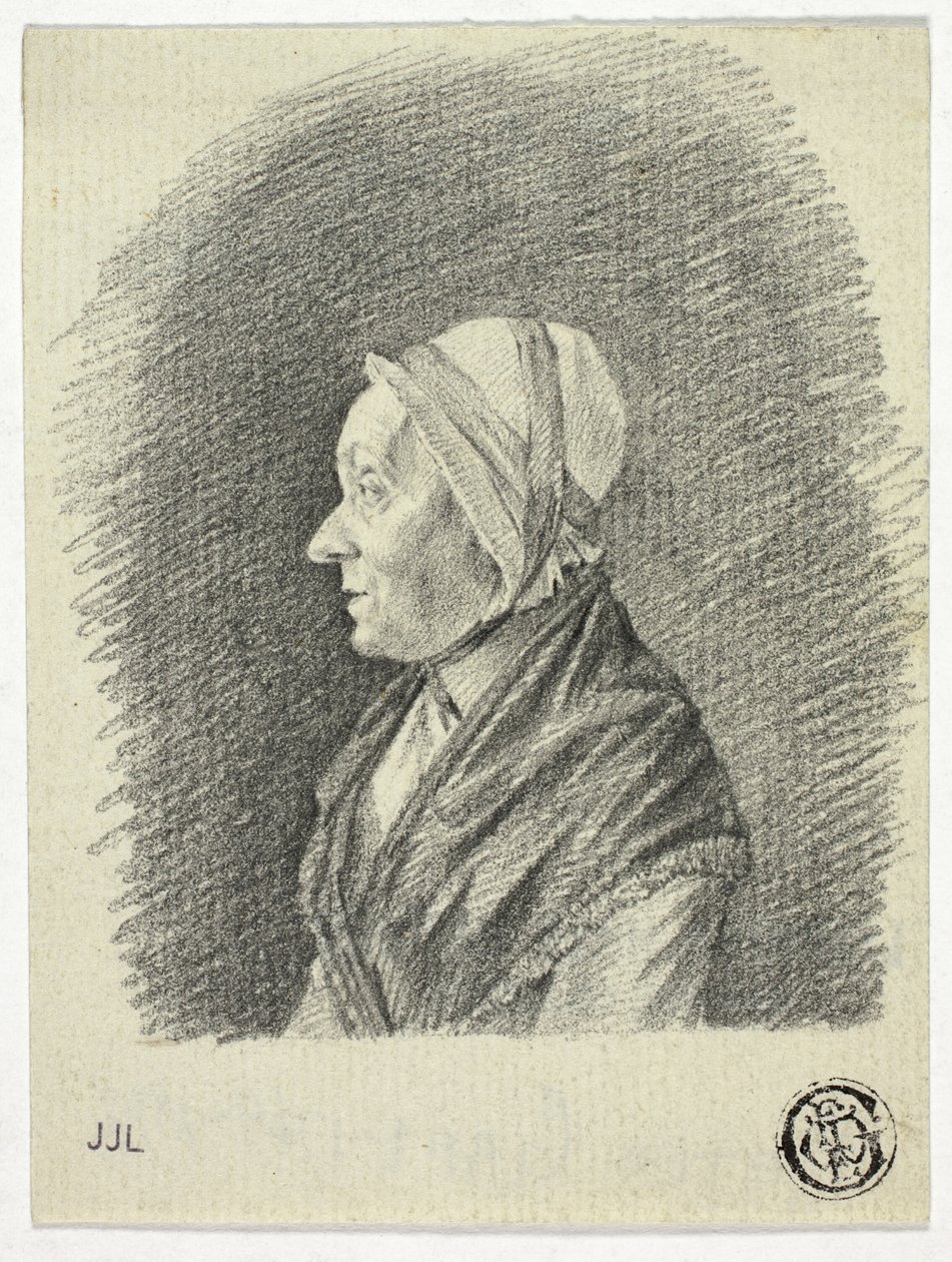 Profil einer alten Frau mit Haube von Pieter Gaal