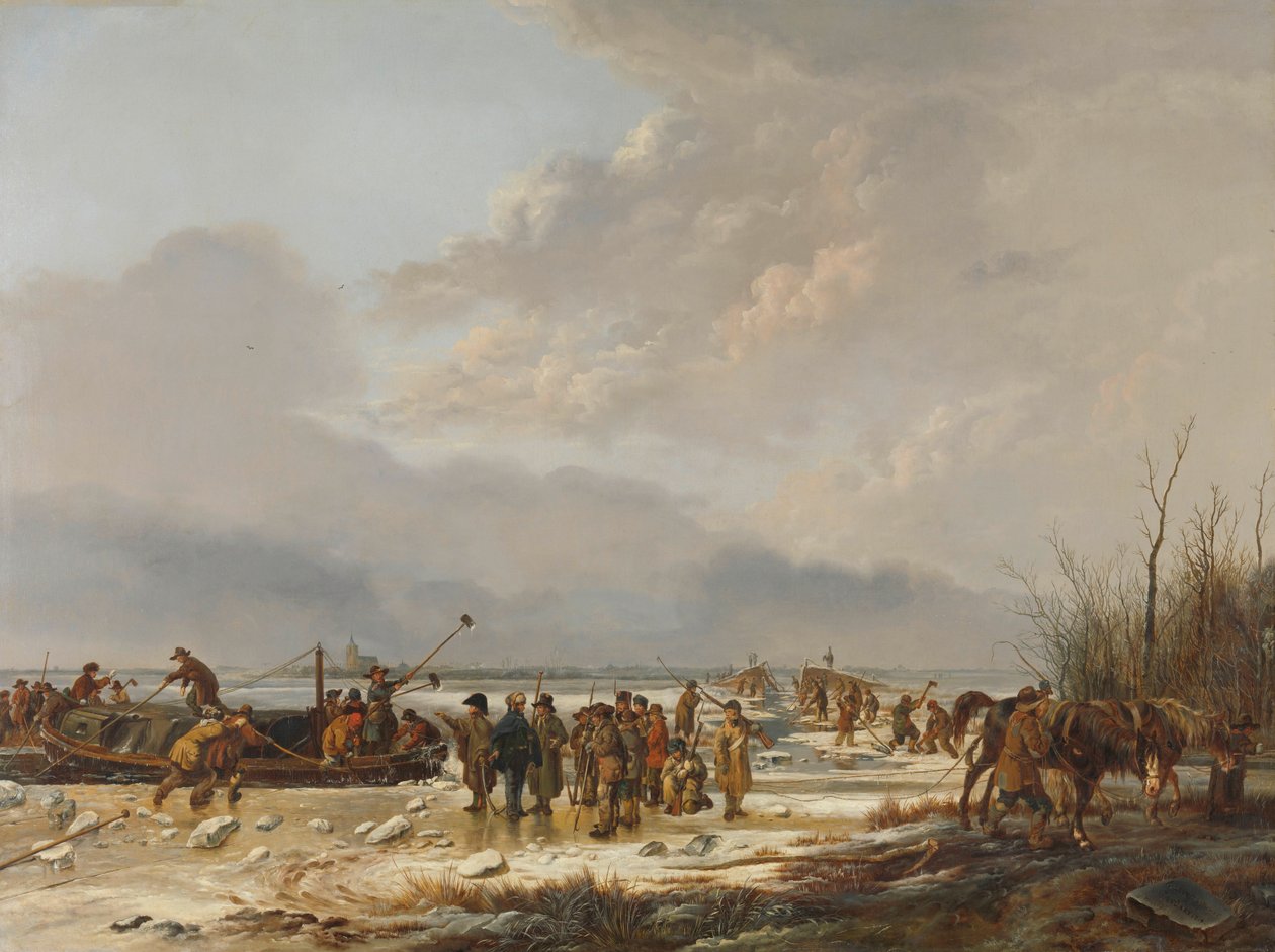 Eisbrechen auf dem Karnemelksloot von Pieter Gerardus van Os