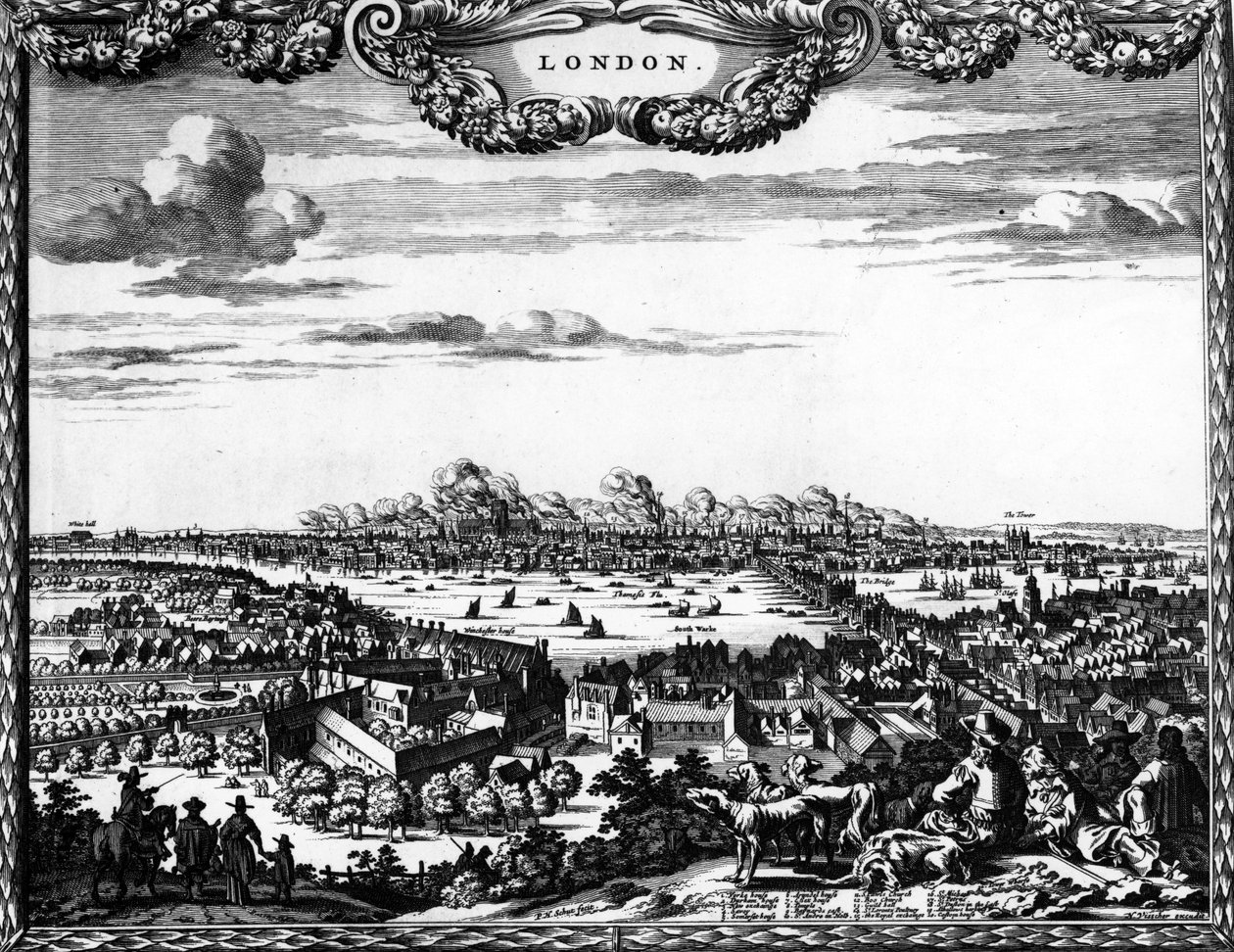 Flugblatt des Großen Brandes von London, 1666 von Pieter Hendricksz Schut