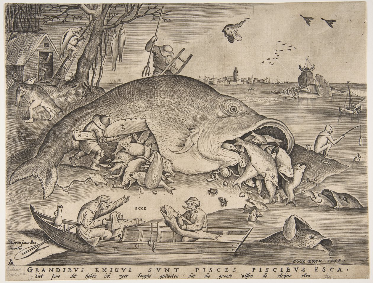 Große Fische fressen kleine Fische von Pieter Heyden van der