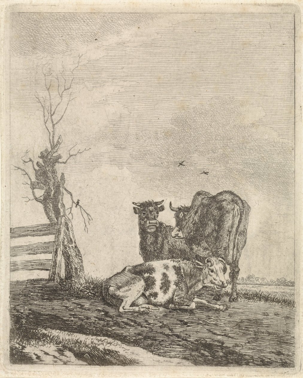 Landschaft mit drei Kühen von Pieter Janson