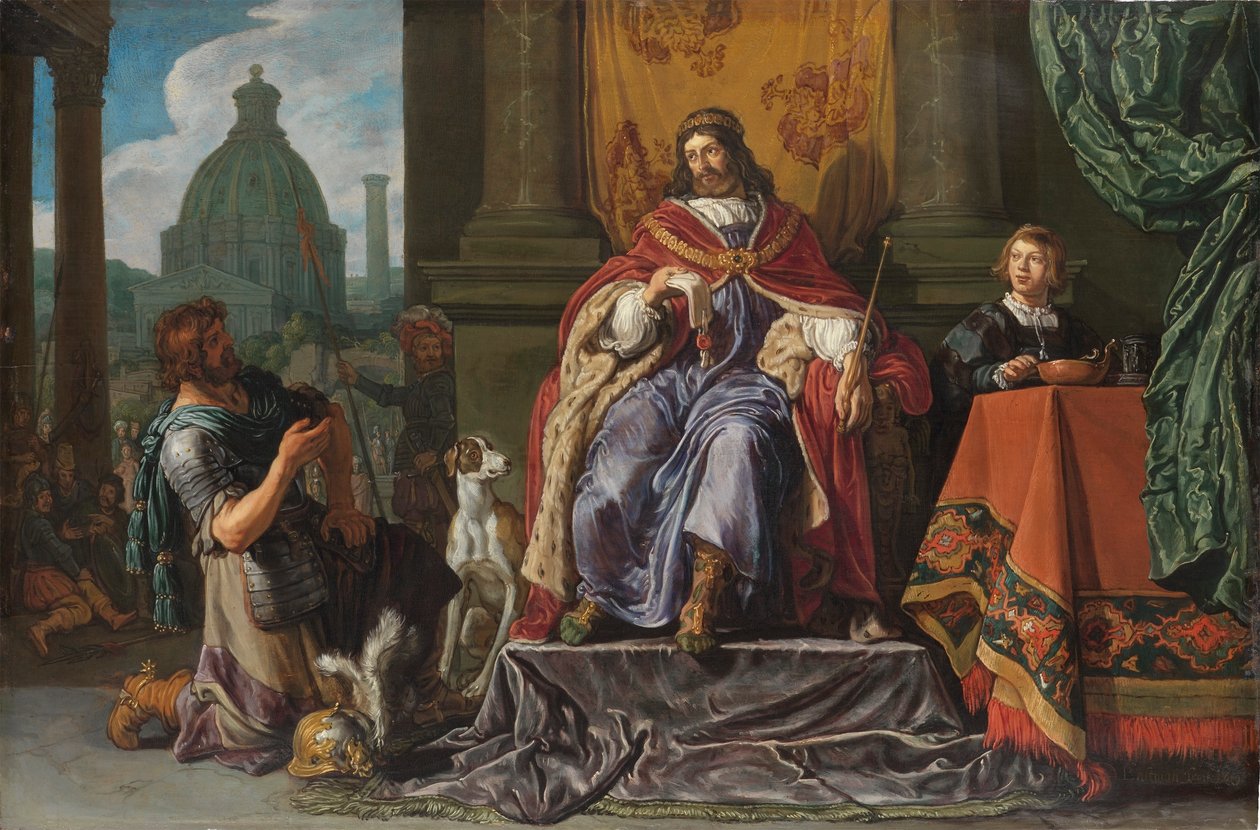 David gibt Uria einen Brief für Joab von Pieter Lastman