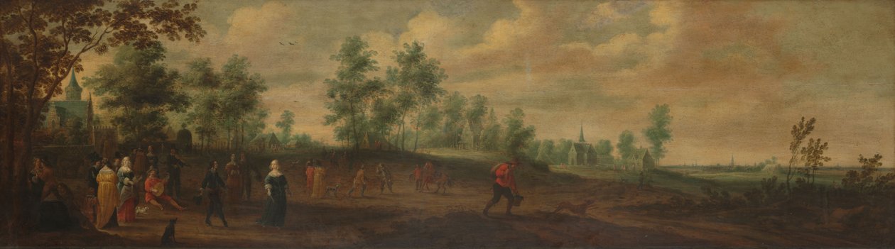 Landschaft mit einem tanzenden Paar von Pieter Meulener