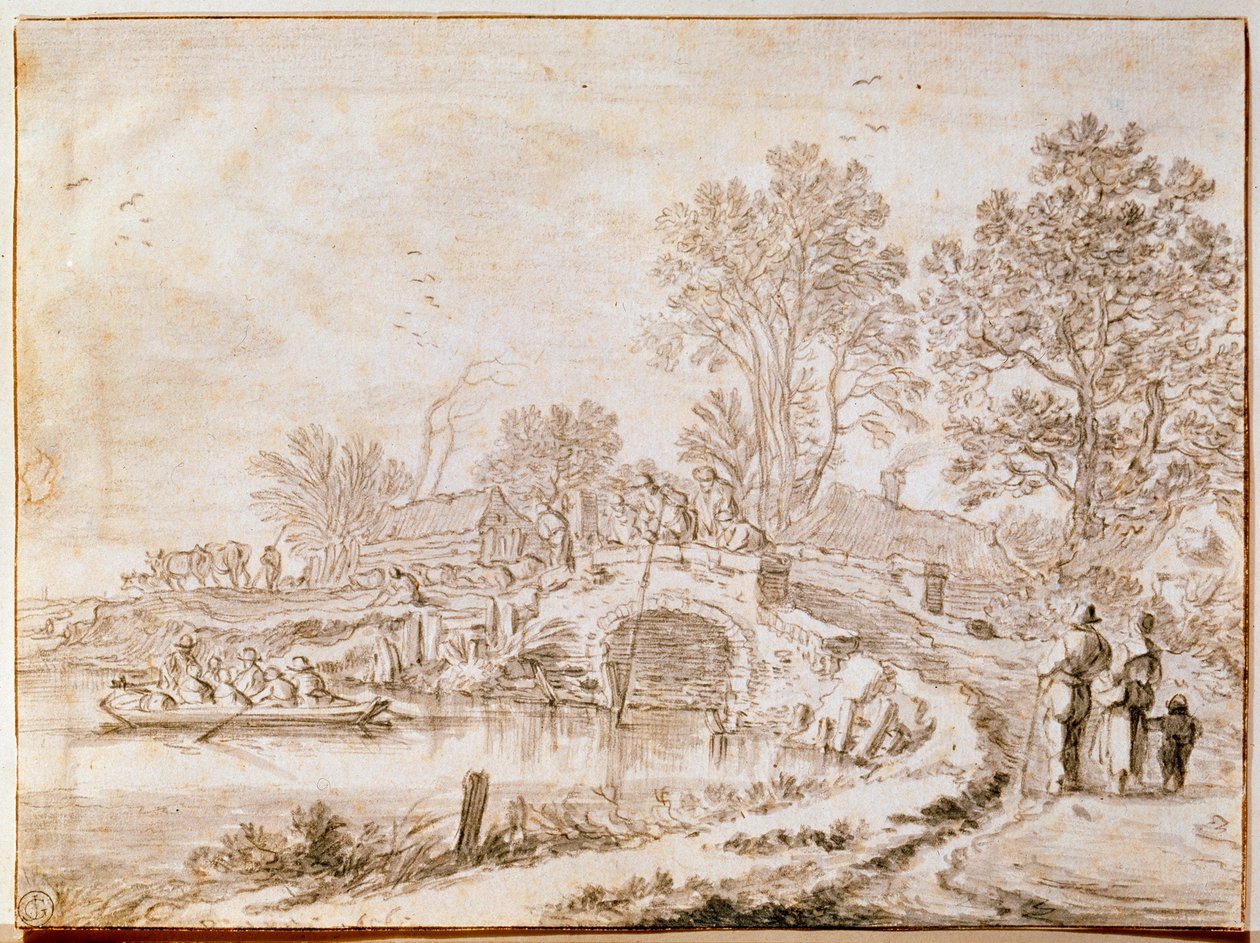 Brücke über einen Kanal im Monat Mai, 1656 von Pieter Molijn