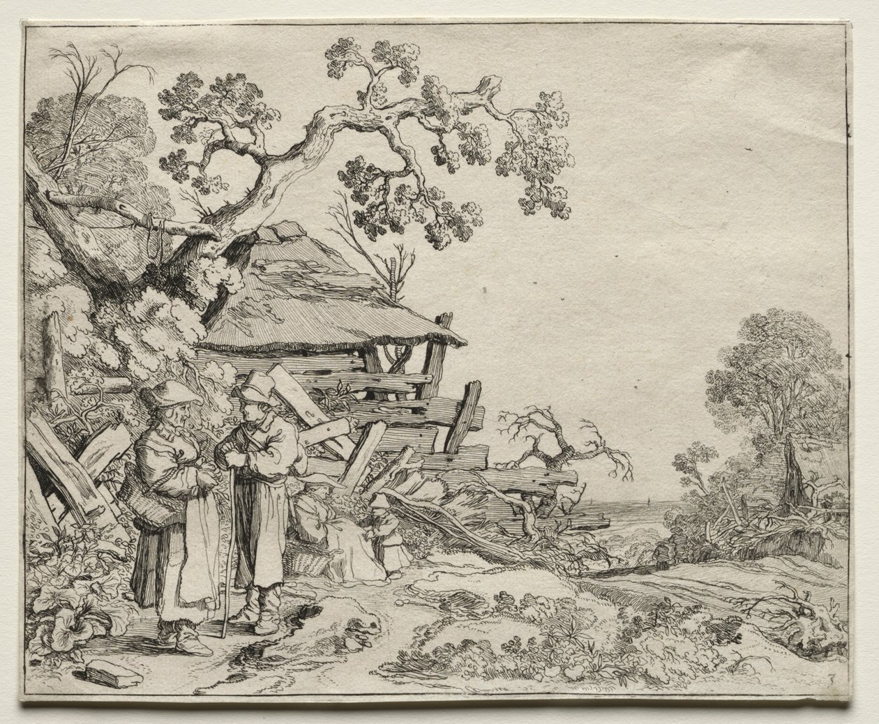 Landschaft mit zwei Bauern im Gespräch, 1626 von Pieter Molyn