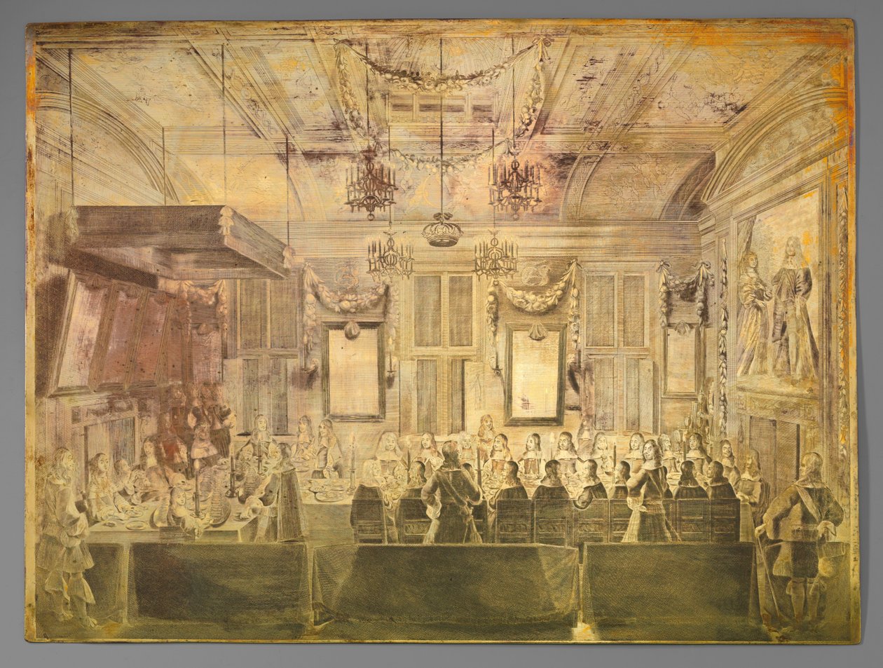 Abschiedsessen für König Karl II. von England im Mauritshuis in Den Haag von Pieter Philippe