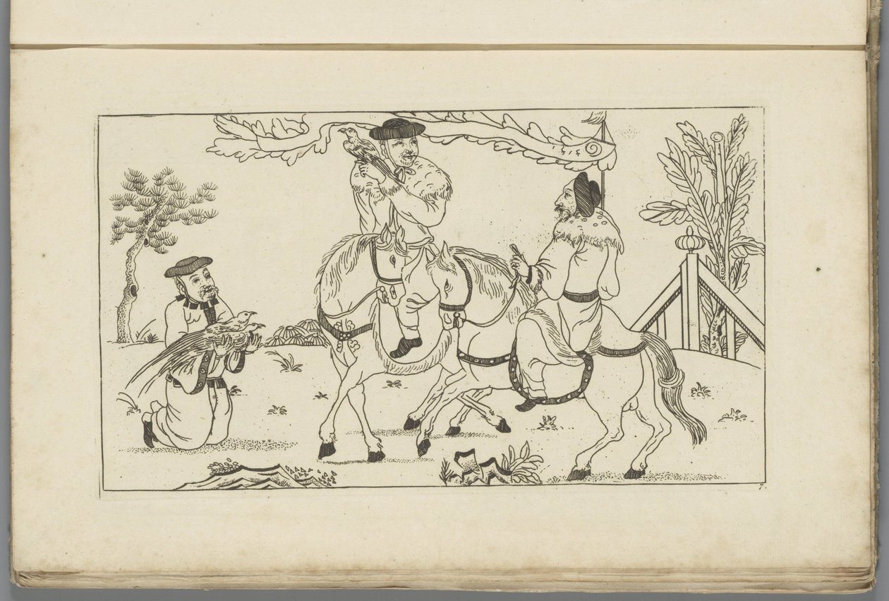 Chinesische Landschaft mit zwei Reitern von Pieter Schenk (II)