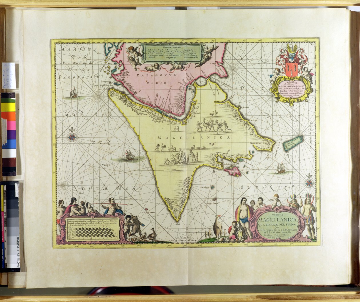 Tabula Magellanica, Quatierrae del Fuego, Tafel 18 aus Le Nouveau et Grand Illuminant Flambeau de la Mer von Claes Jansz. Vooght, veröffentlicht in Amsterdam, 1683 von Pieter Schenk