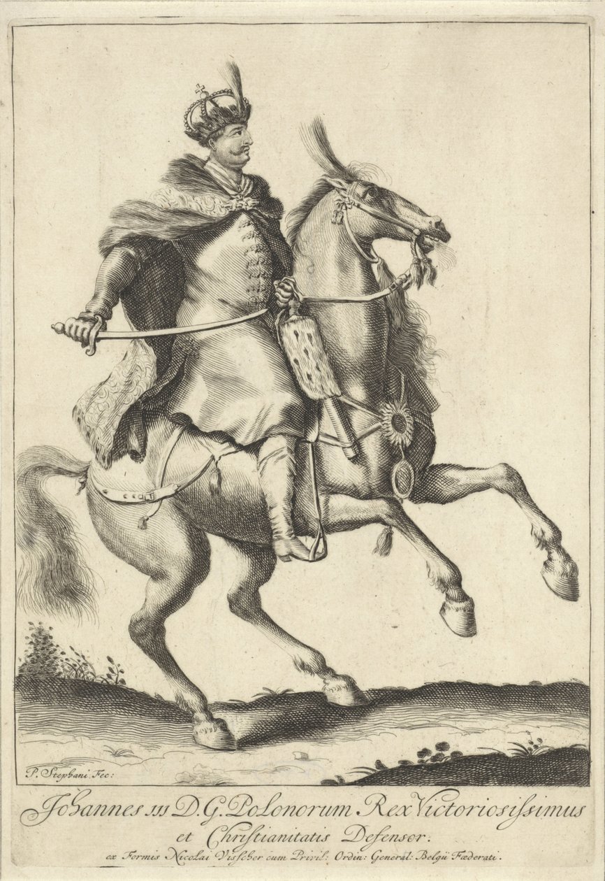 Reiterporträt von König Jan III. Sobieski von Polen von Pieter Stevens (vermeld in 1689)