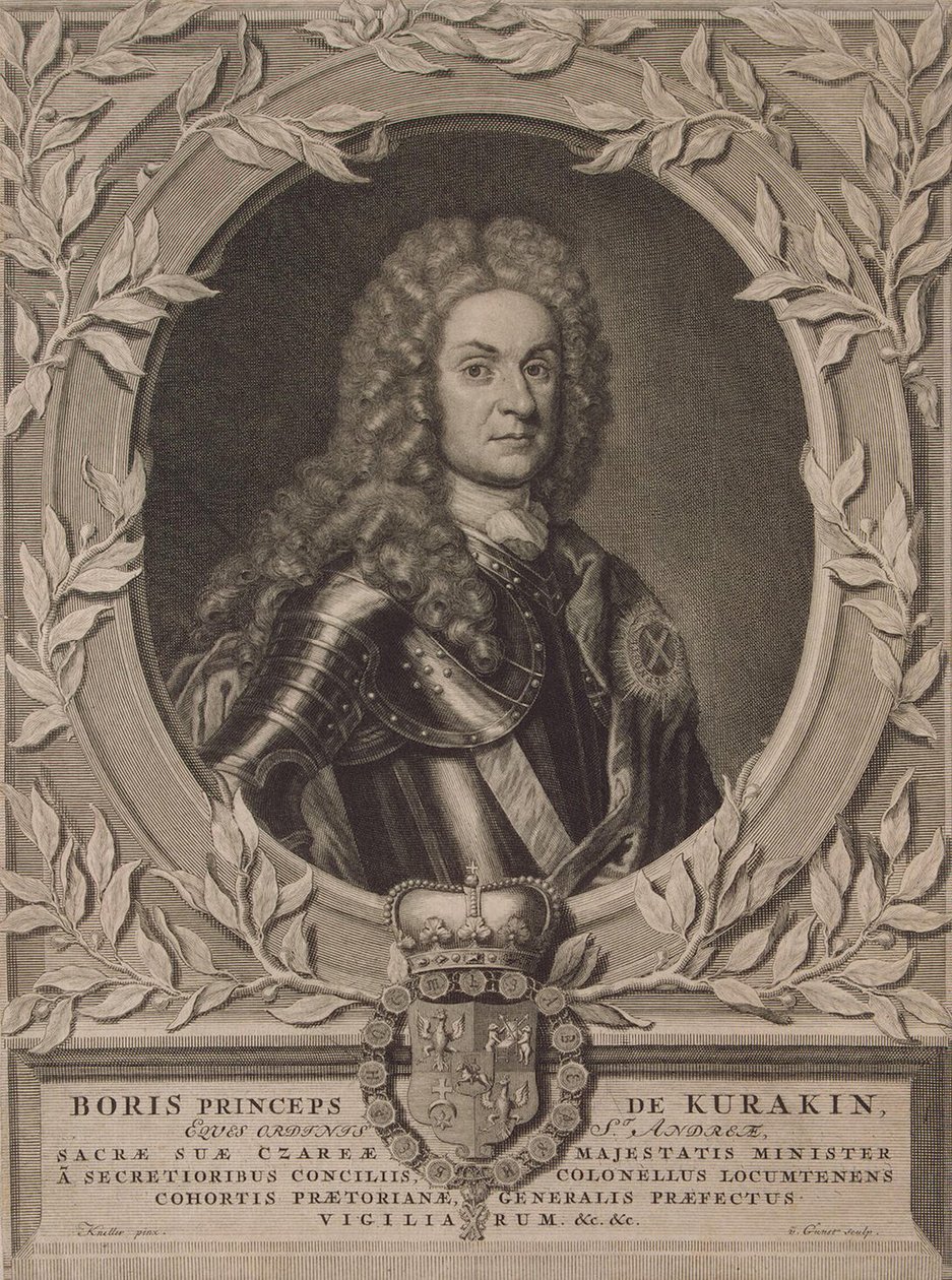 Porträt von Prinz Boris Iwanowitsch Kurakin 1676-1727, nach 1717 von Pieter Stevens Gunst van