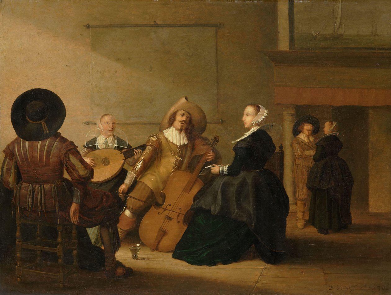 Eine Musikalische Gesellschaft in einem Innenraum von Pieter Symonsz Potter