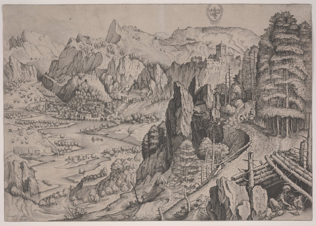 Magdalena Poenitens, Druck von Jan und Lucas van Duetecum von Pieter The Elder (after) Brueghel