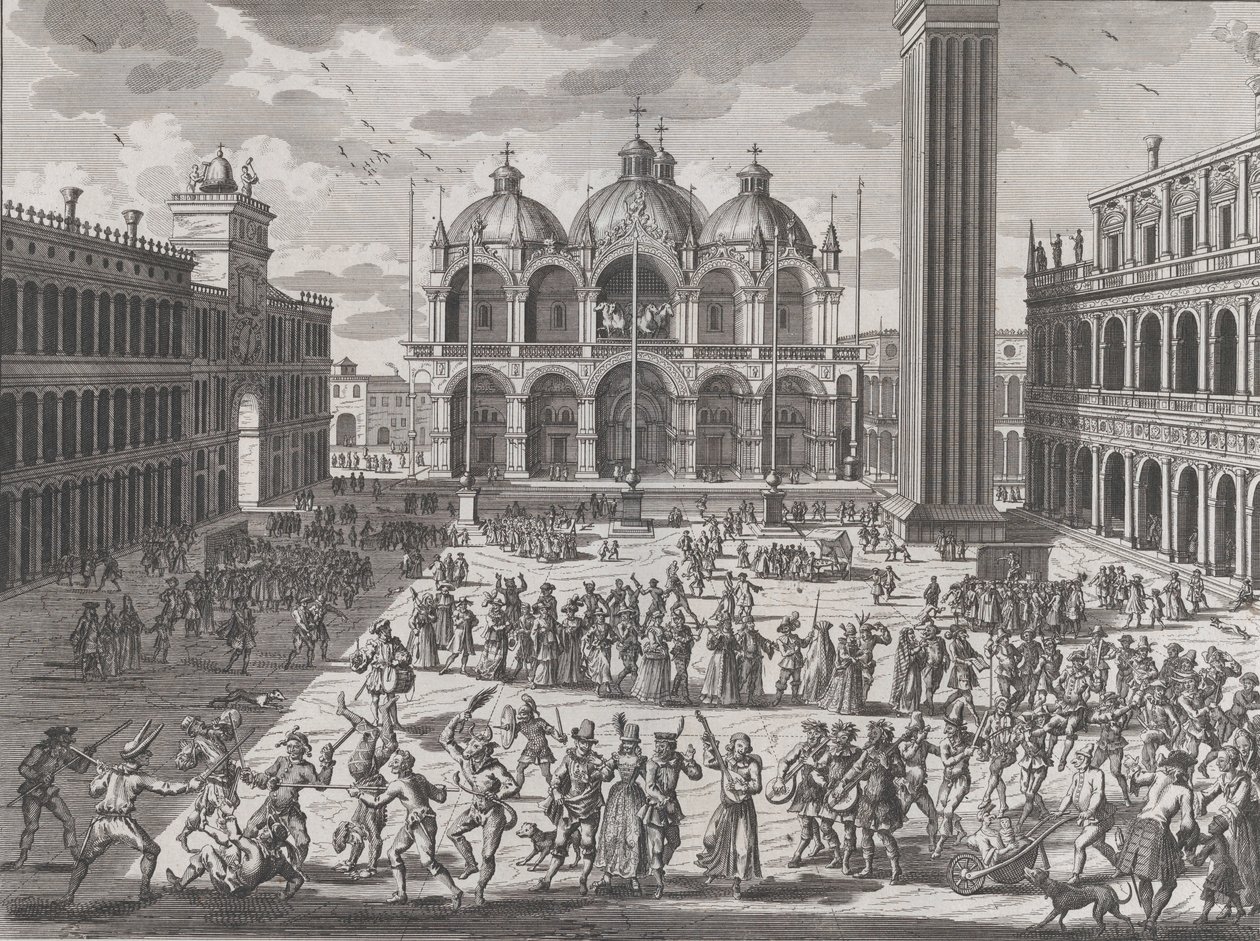 Der Karneval von Venedig, aus: Thesaurus Antiquitatum et Historiarum Italiae, Bd. IX von Pieter Van der Aa