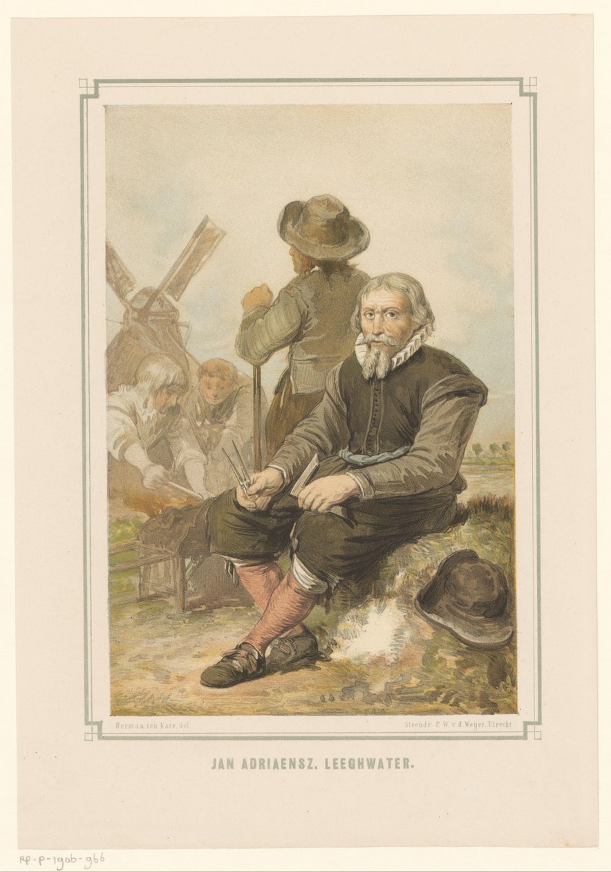 Mühlenbauer Jan Adriaanszoon Leeghwater bei der Arbeit von Pieter Wilhelmus van de Weijer