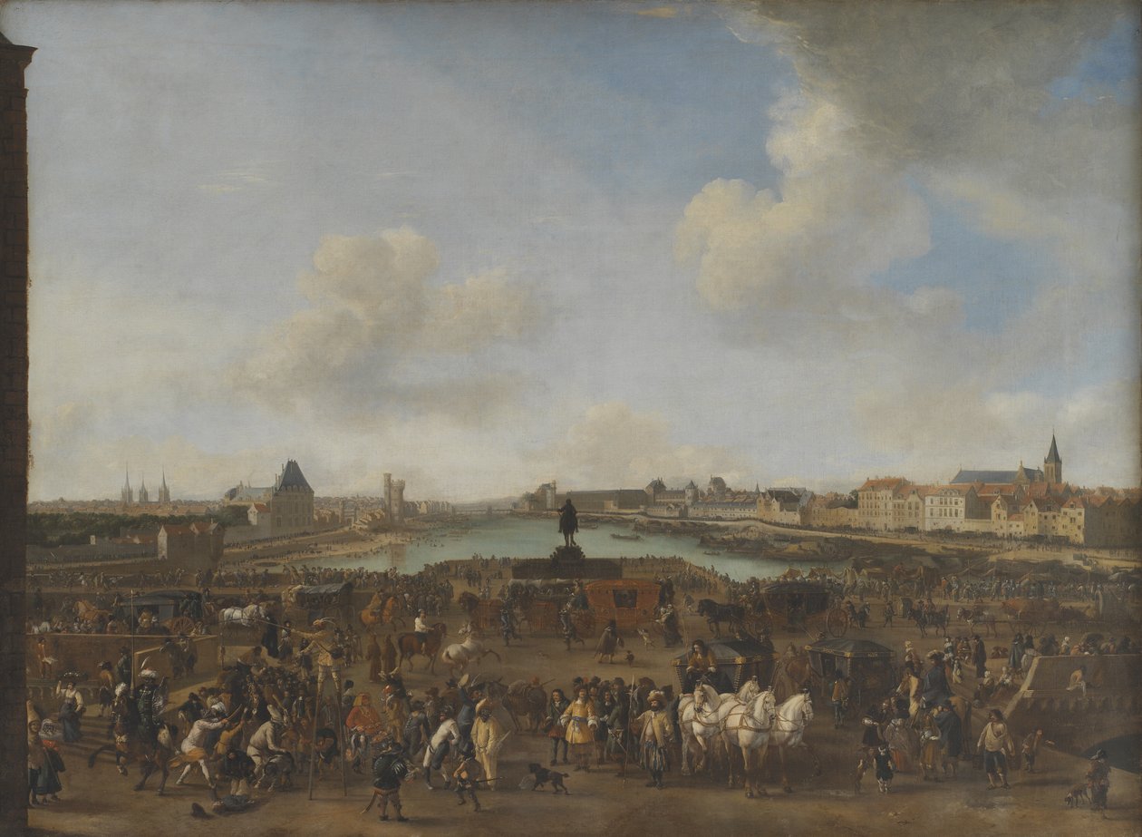 Blick auf Paris vom Place Dauphine aus gesehen von Pieter Wouwerman