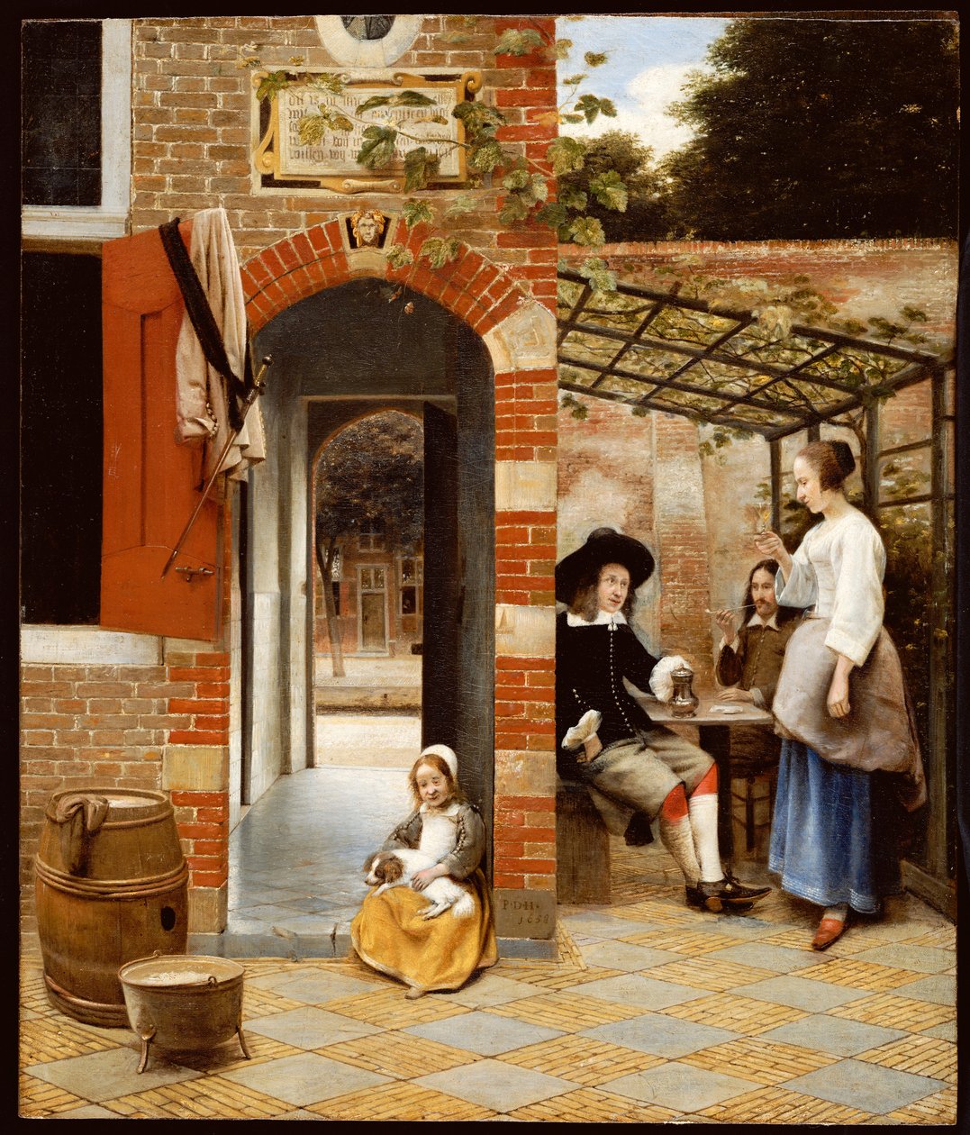 Hof eines Hauses in Delft, 1658 von Pieter de Hooch
