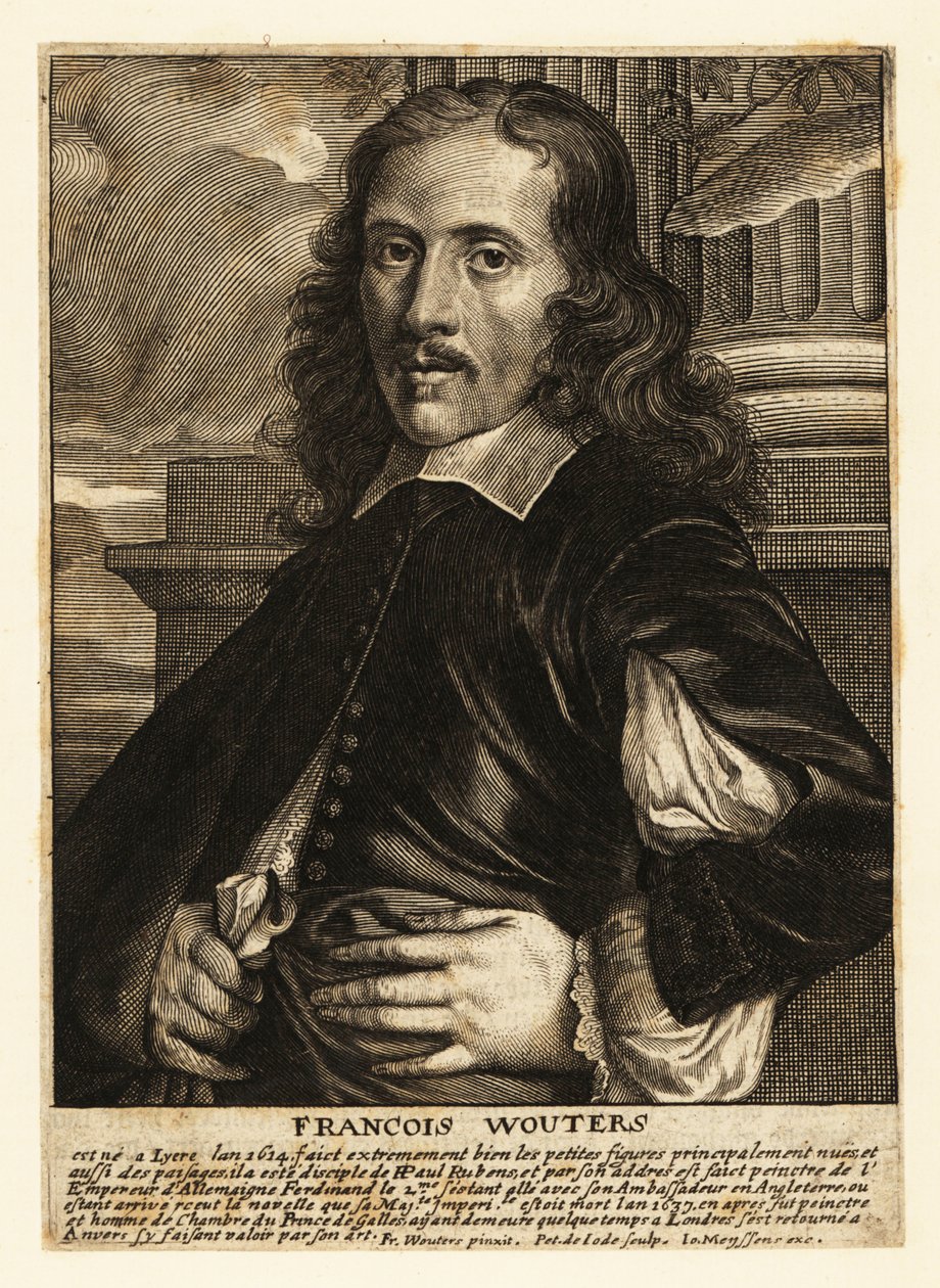 Porträt von Frans Wouters, flämischer Barockmaler, Kabinettmaler und Hofkünstler des römischen Kaisers von Pieter de II Jode