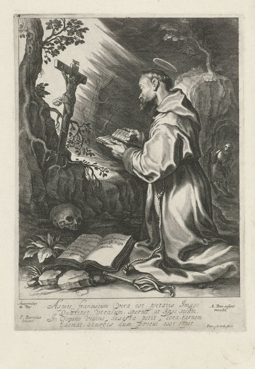 Der heilige Franziskus, kniend vor dem Kruzifix von Pieter de Jode (I)
