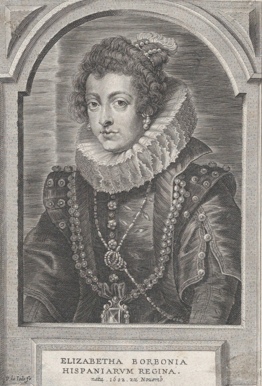 Porträt von Elisabeth von Bourbon, Königin von Spanien von Pieter de Jode II