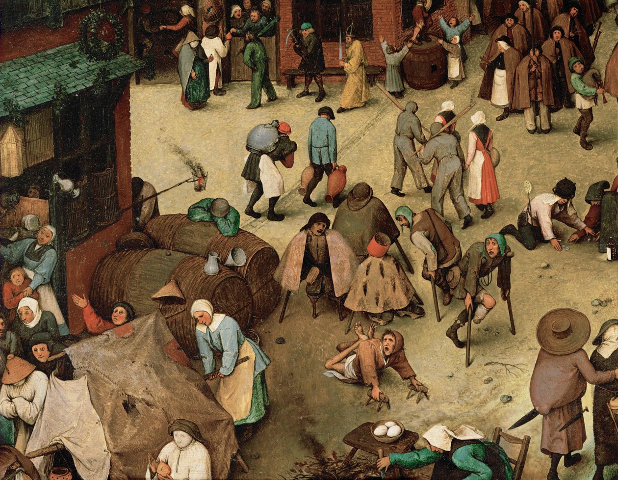 Kampf zwischen Karneval und Fastenzeit von Pieter the Elder Bruegel