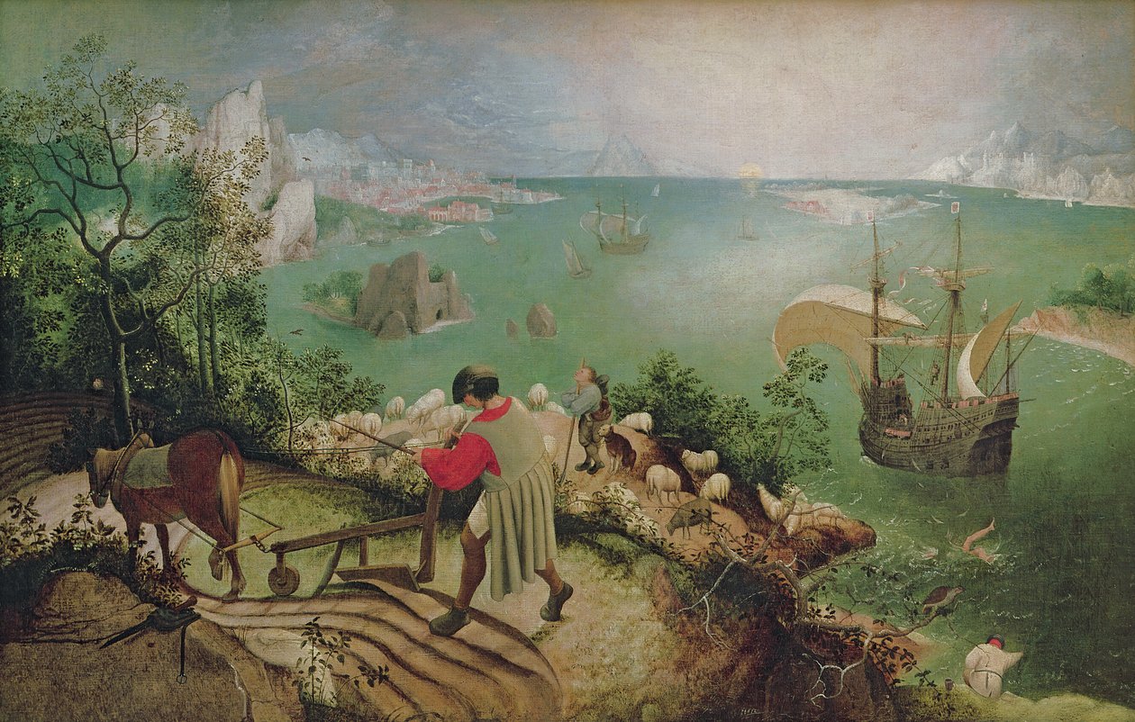 Landschaft mit dem Sturz des Ikarus, ca. 1558 von Pieter Bruegel the Elder