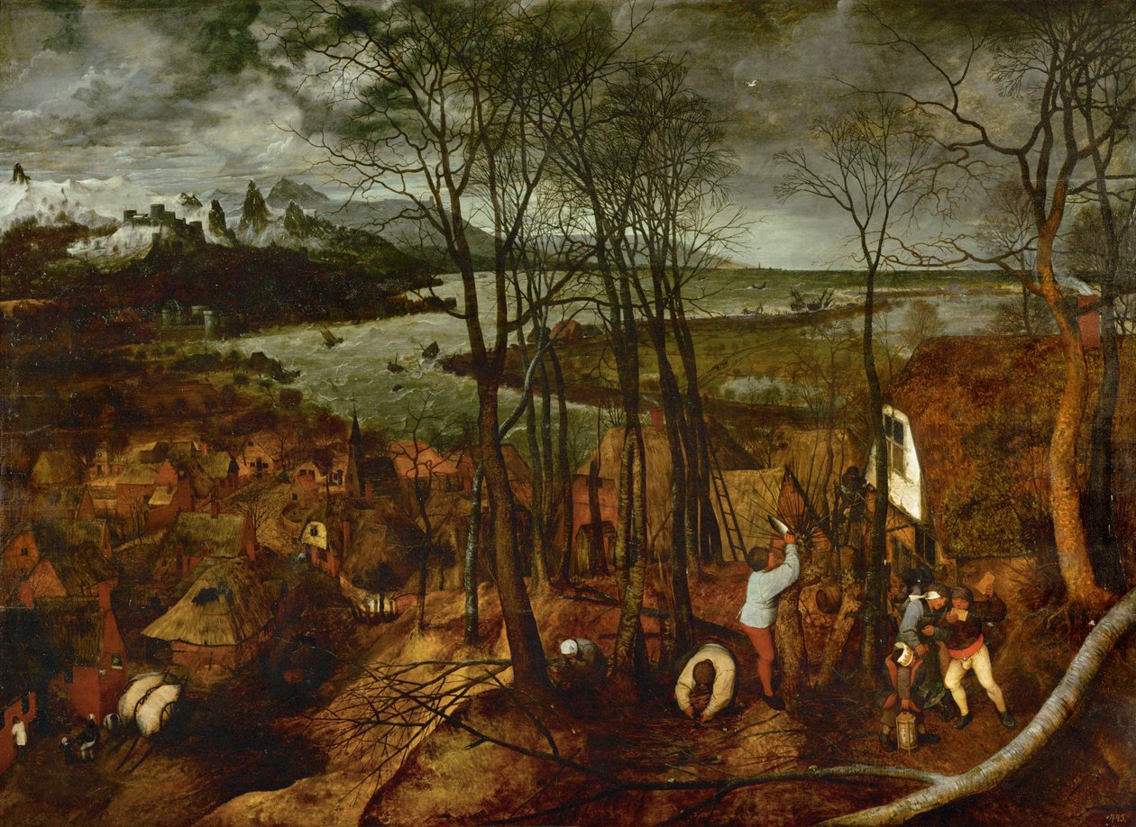 Der dunkle Tag. Aus der Serie von sechs Gemälden Die Jahreszeiten von Pieter the Elder Bruegel