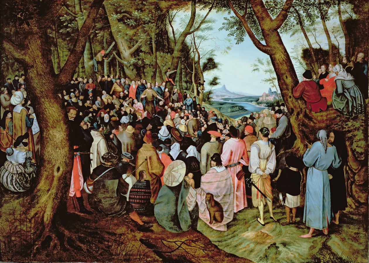 Johannes der Täufer predigt in der Wildnis von Pieter Brueghel the Younger