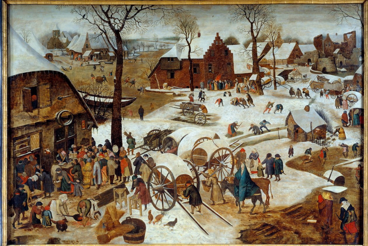 Die Zahlung des Zehnten oder die Volkszählung in Bethlehem von Pieter the Younger Brueghel