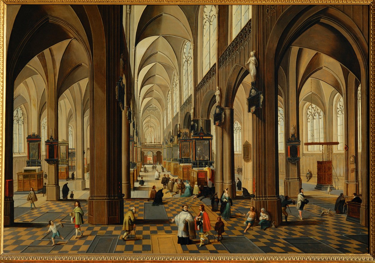 Innenraum der Kathedrale von Antwerpen von Pieter the Younger Neefs