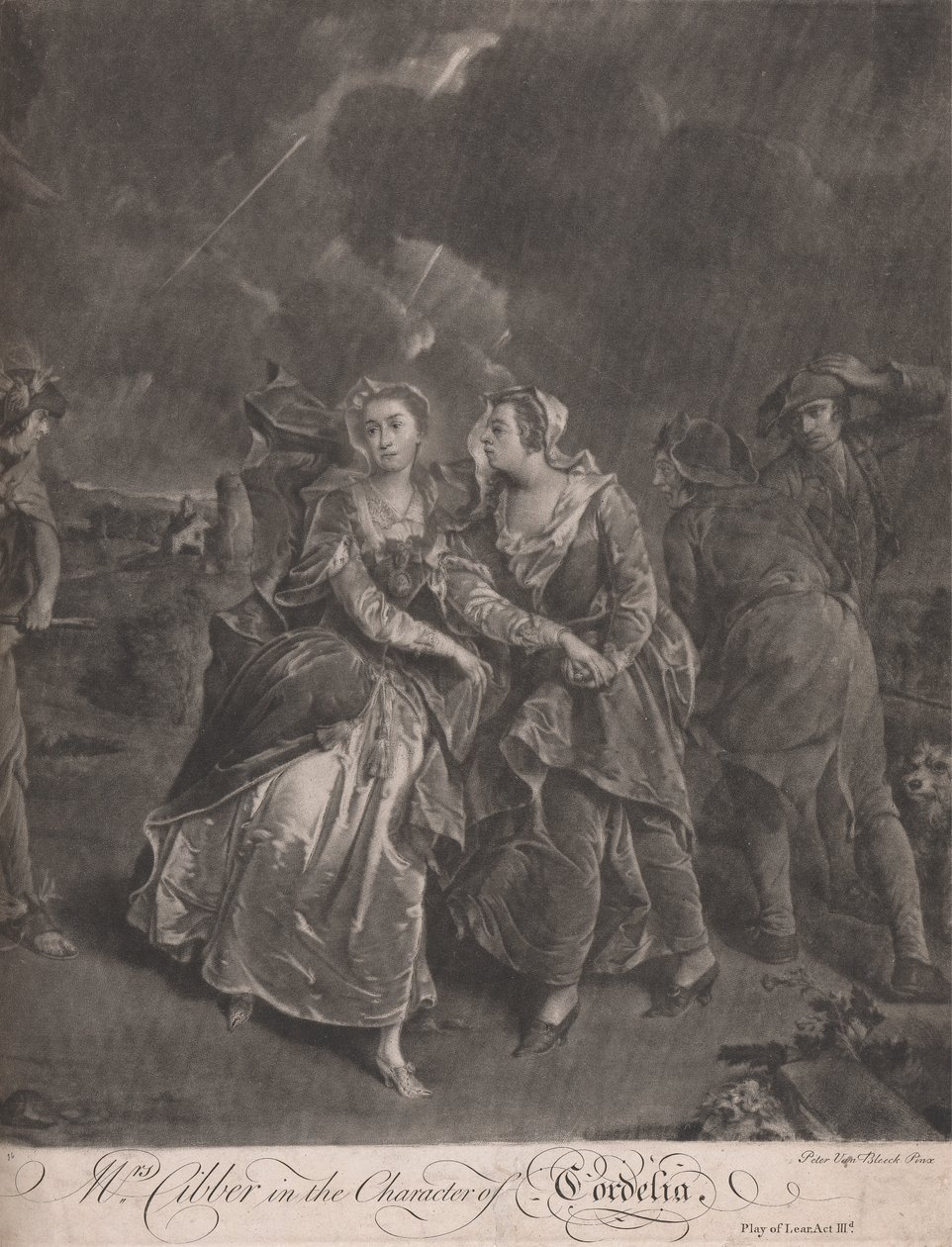 Mrs. Cibber in der Rolle der Cordelia im Stück König Lear, Akt III von Pieter van Bleeck