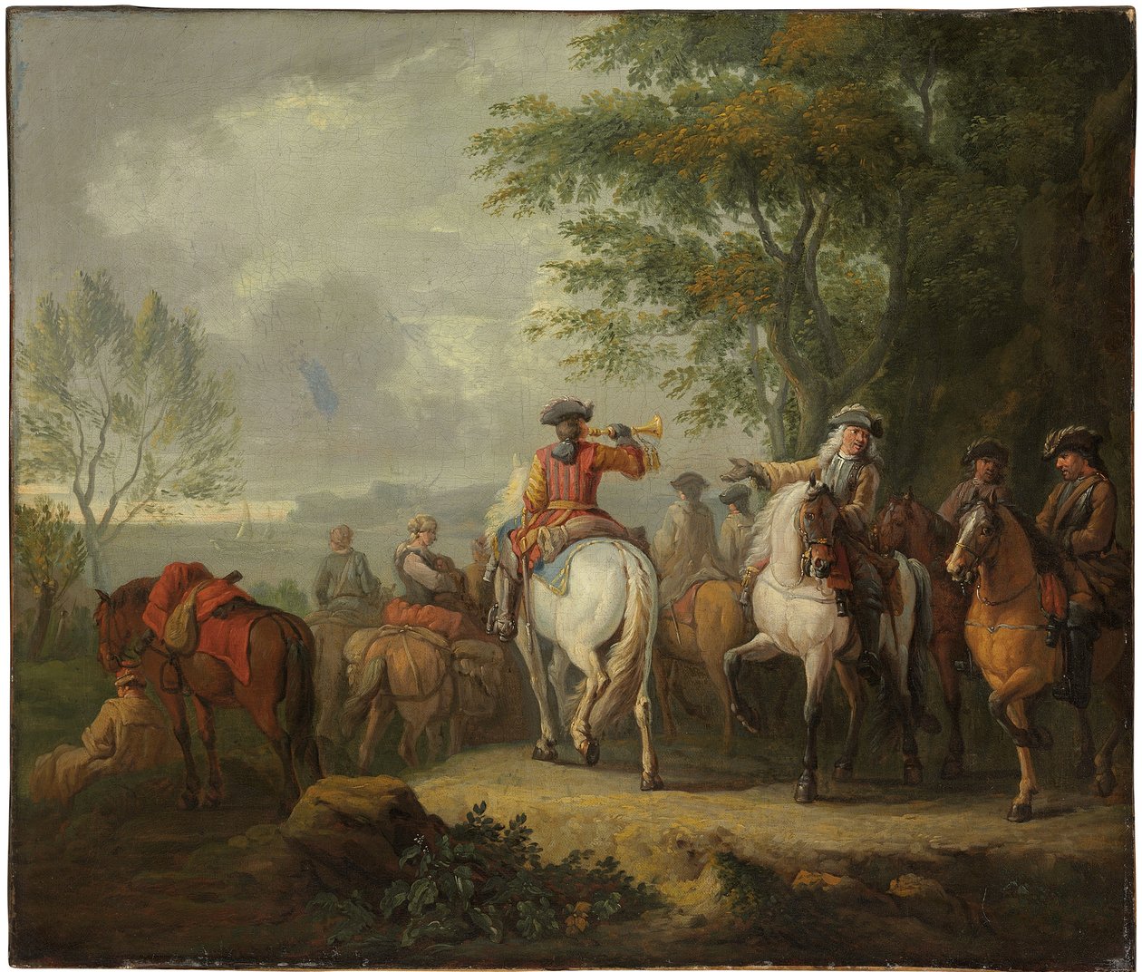 Kavaliere brechen zu einer Reise auf von Pieter van Bloemen