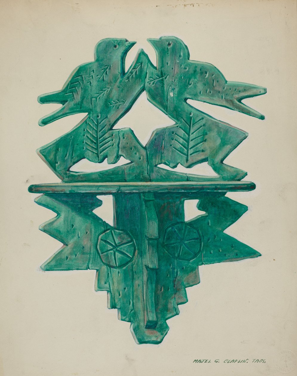 Vogelregal, um 1940 von Pieter van Hanselaere
