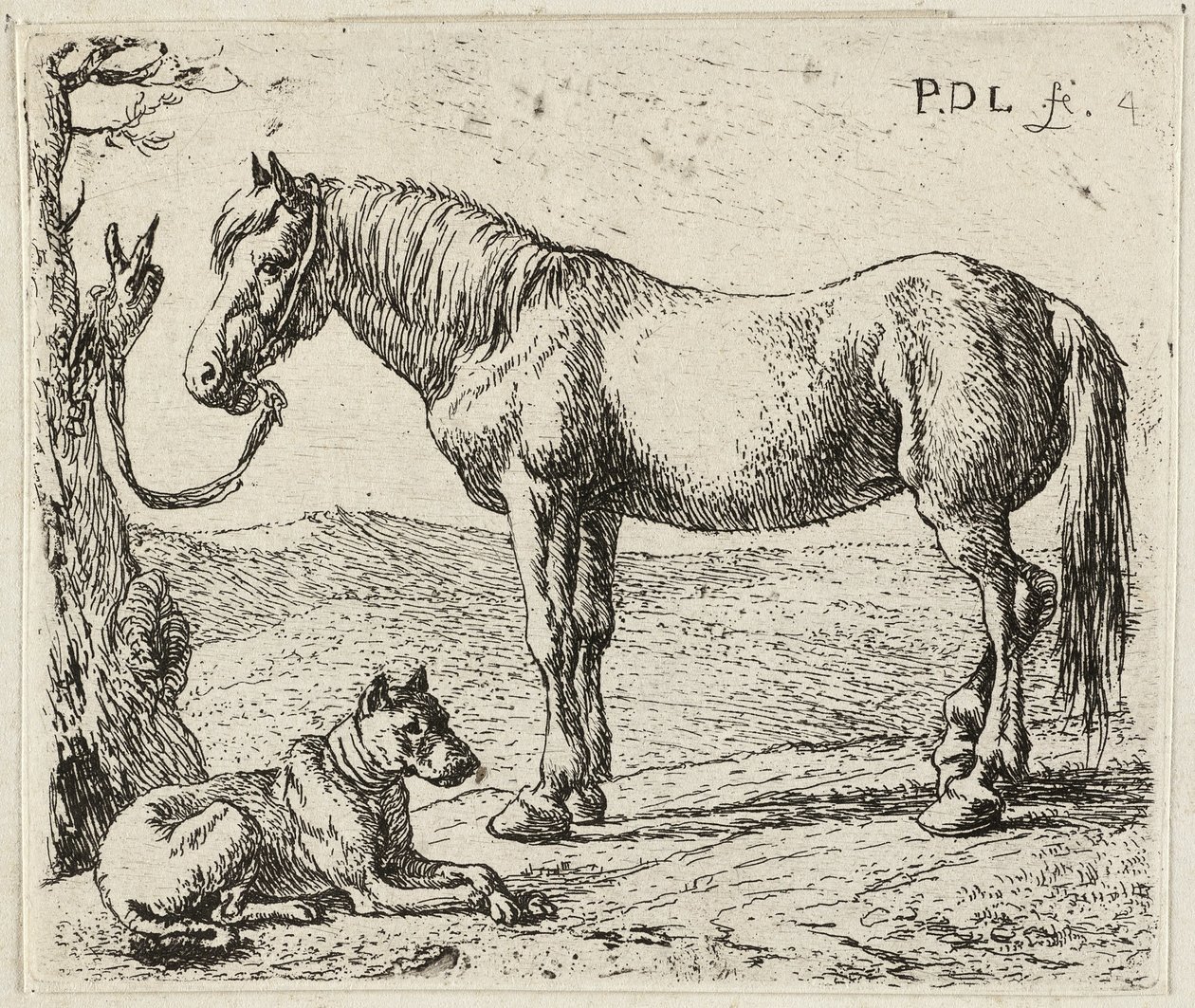 Das Pferd und der Hund von Pieter van Laer