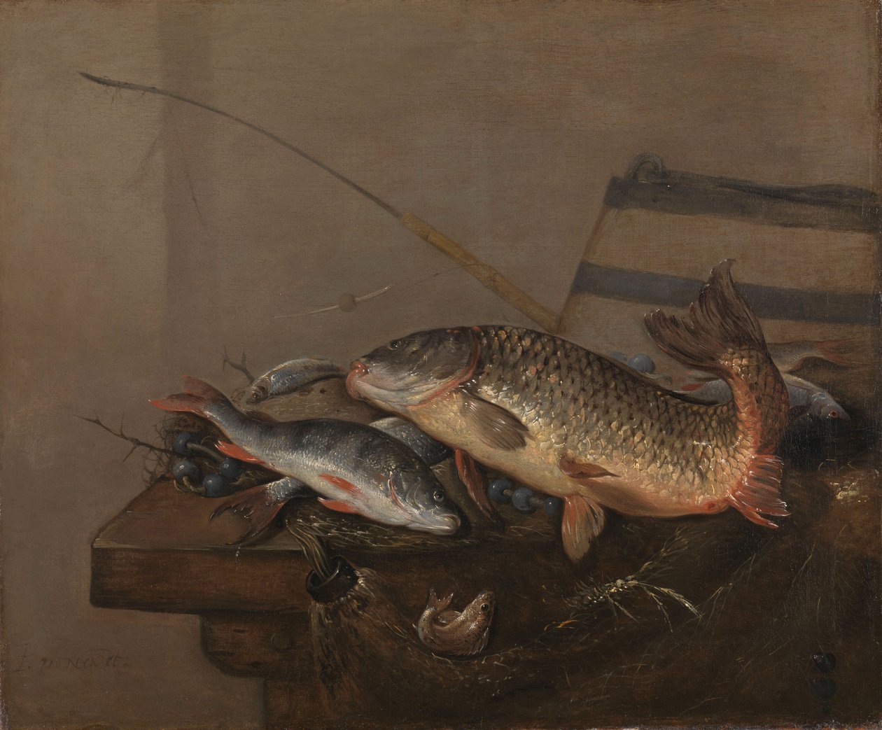 Stillleben mit Fisch von Pieter van Noort
