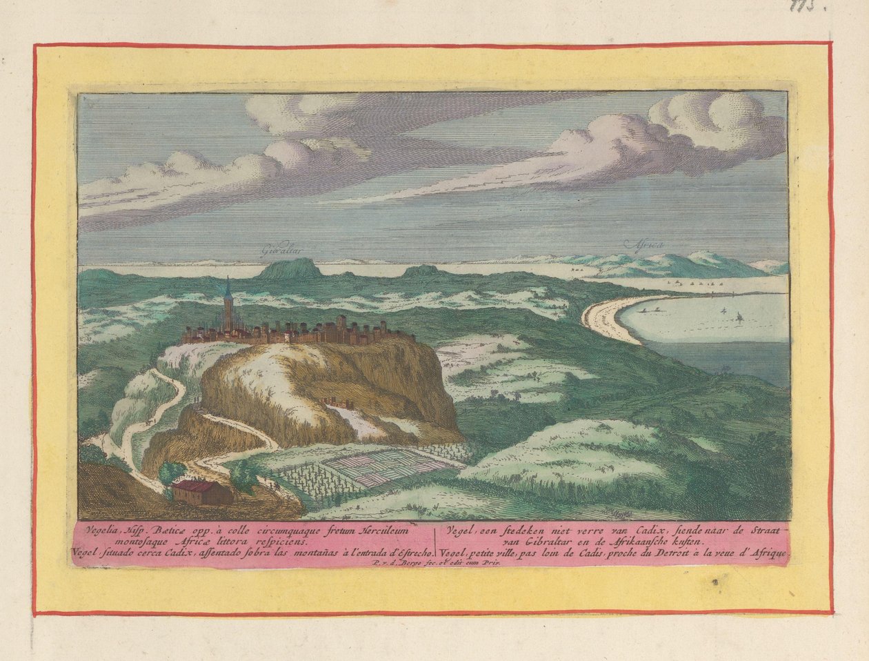 Gezicht op Vejer de la Frontera von Pieter van den Berge