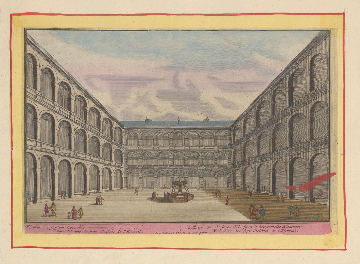 Ansicht des Innenhofs eines der Klöster im Escorial von Pieter van den Berge