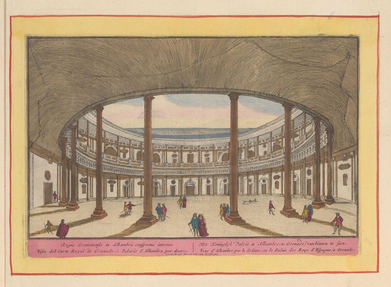Ansicht des Innenhofs des Palastes von Karl V. in Granada von Pieter van den Berge