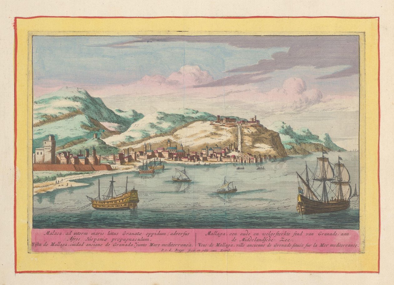 Ansicht der Stadt Málaga am Mittelmeer von Pieter van den Berge