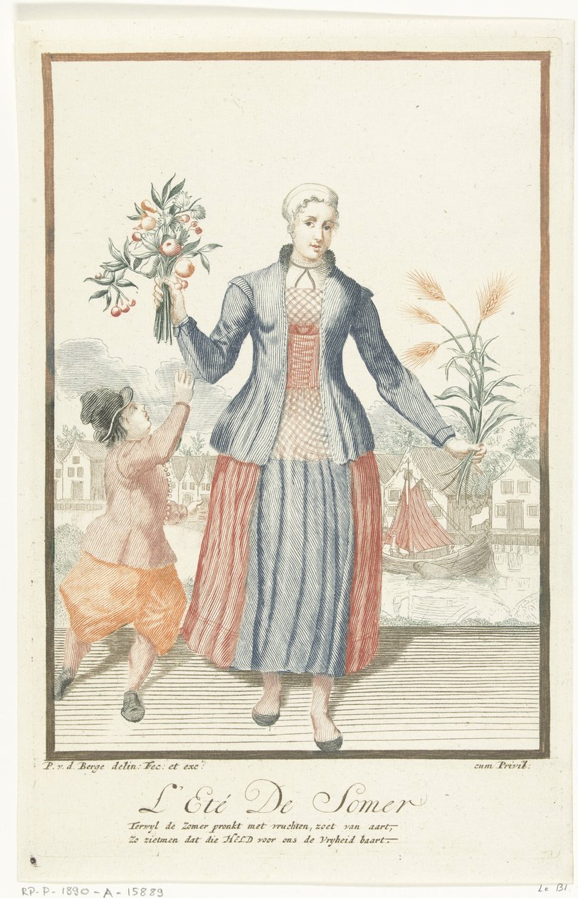 Junge Frau mit Früchten und Ähren von Pieter van den Berge