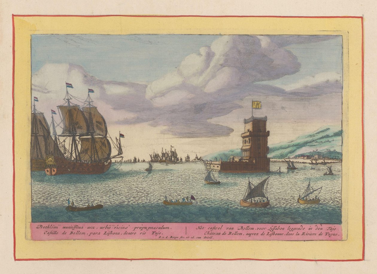 Turm von Belém im Fluss Tejo von Pieter van den Berge