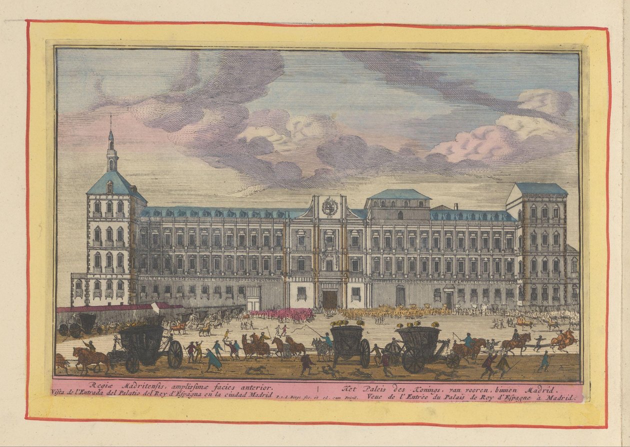 Vorderansicht des Königlichen Palastes in Madrid von Pieter van den Berge